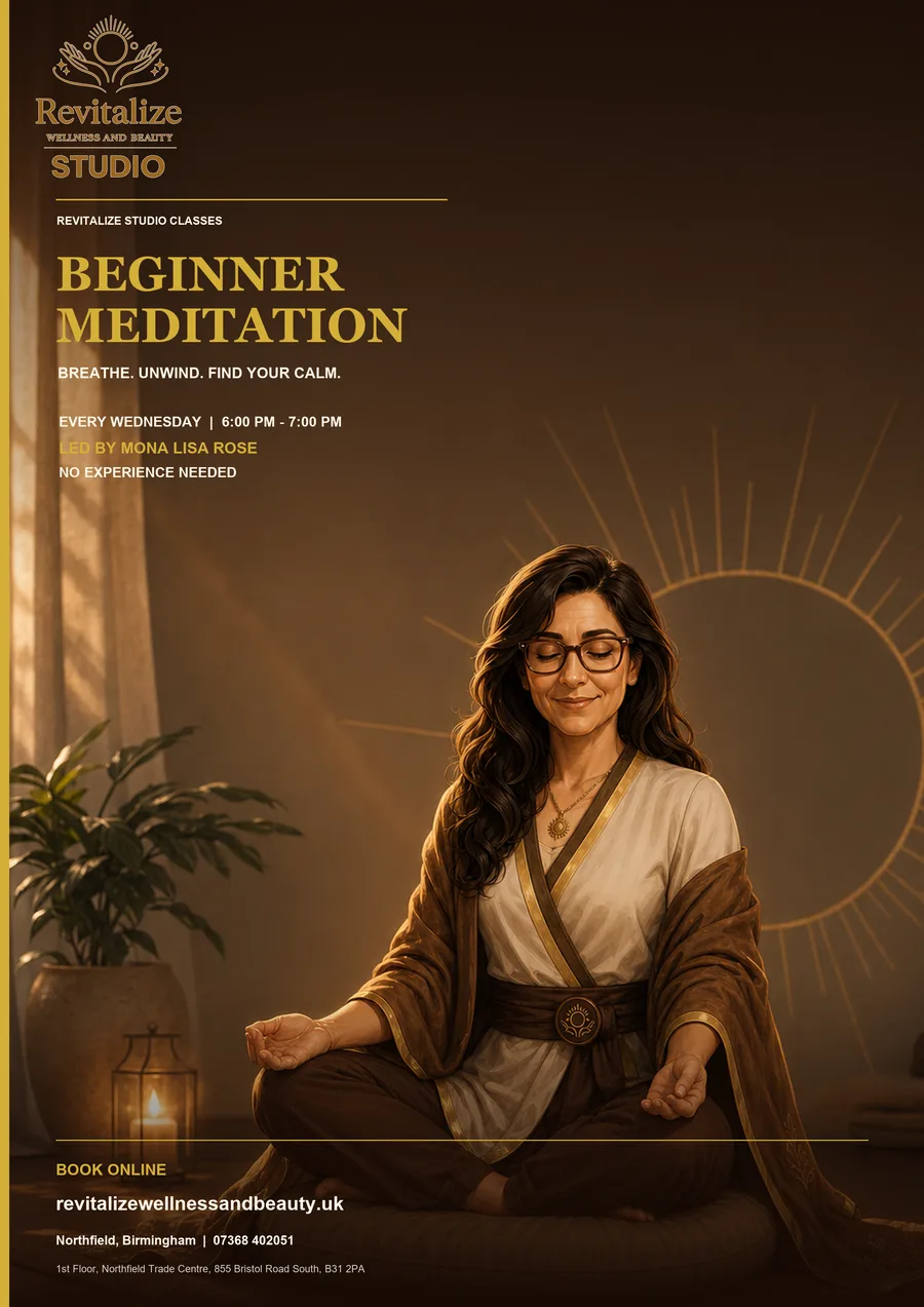 Revitalize beginner meditation campaign poster