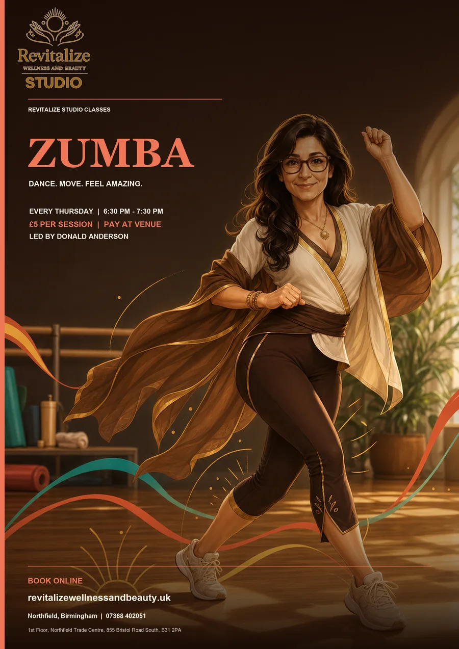 Revitalize Zumba class campaign poster